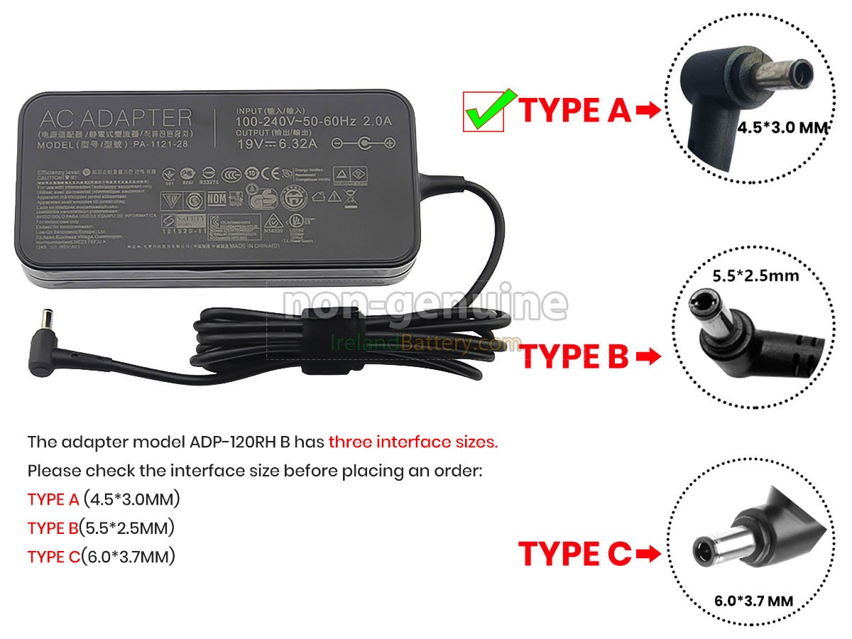 Replacement Asus ADP-120RH B Adapter