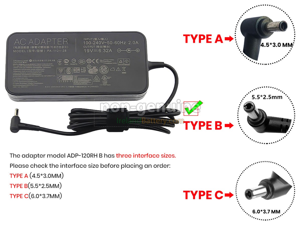 Replacement Asus ADP-120RH B Adapter
