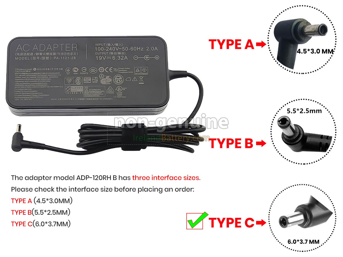 Replacement Asus ADP-120RH B Adapter