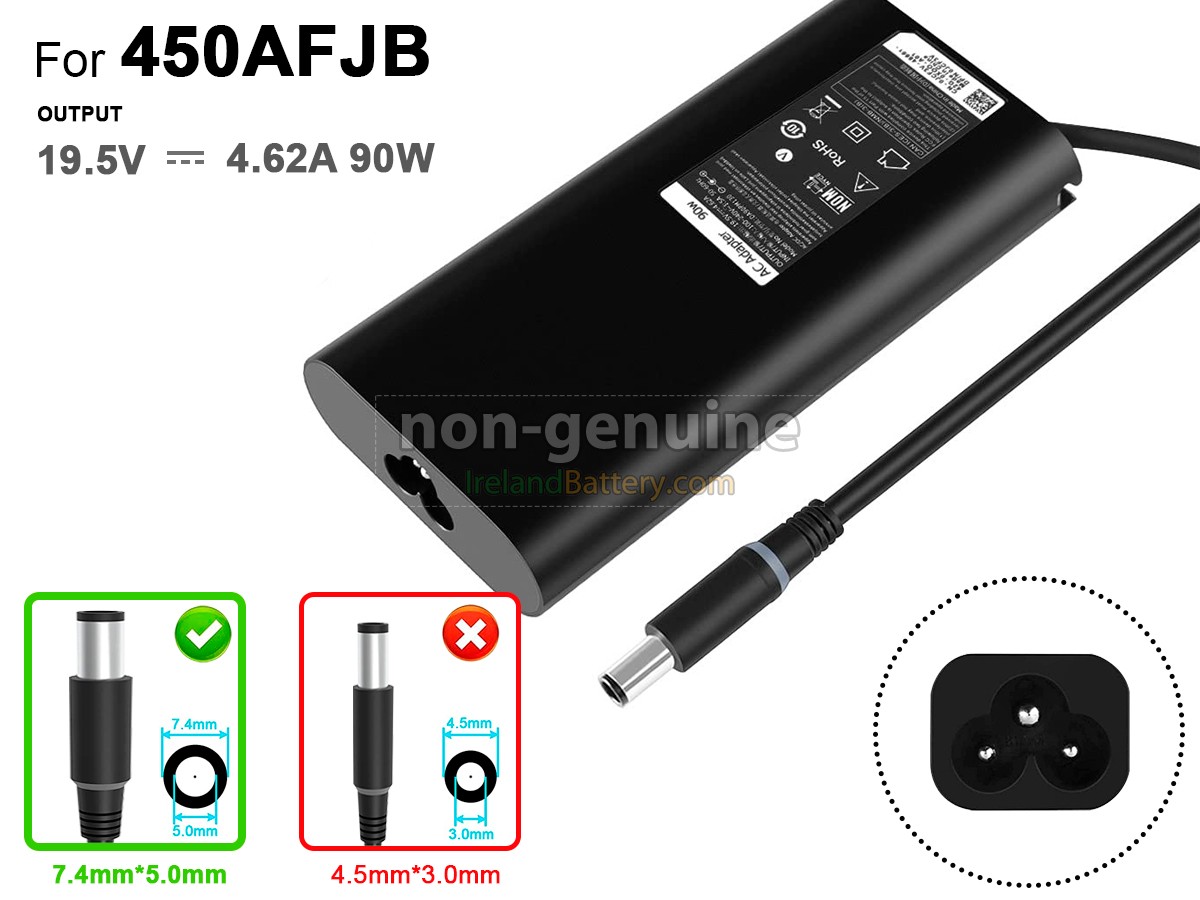 Replacement Dell 90W 19.5V-4.62A 7.4*5.0MM Adapter