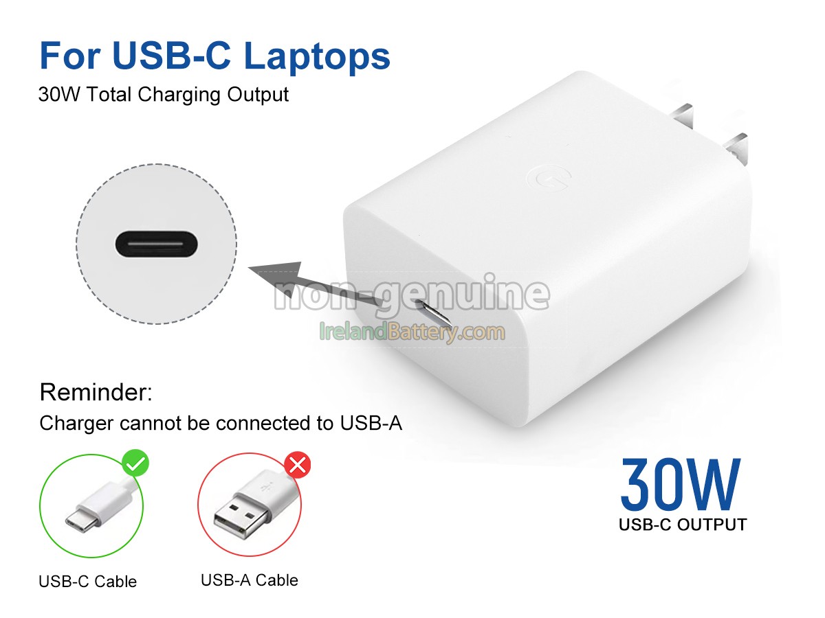 Replacement Google 30W USB-C POWER CHARGER Adapter
