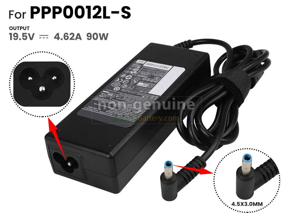 Replacement HP 90W 19V-4.62A 100-240V~1.5A 50/60HZ Adapter