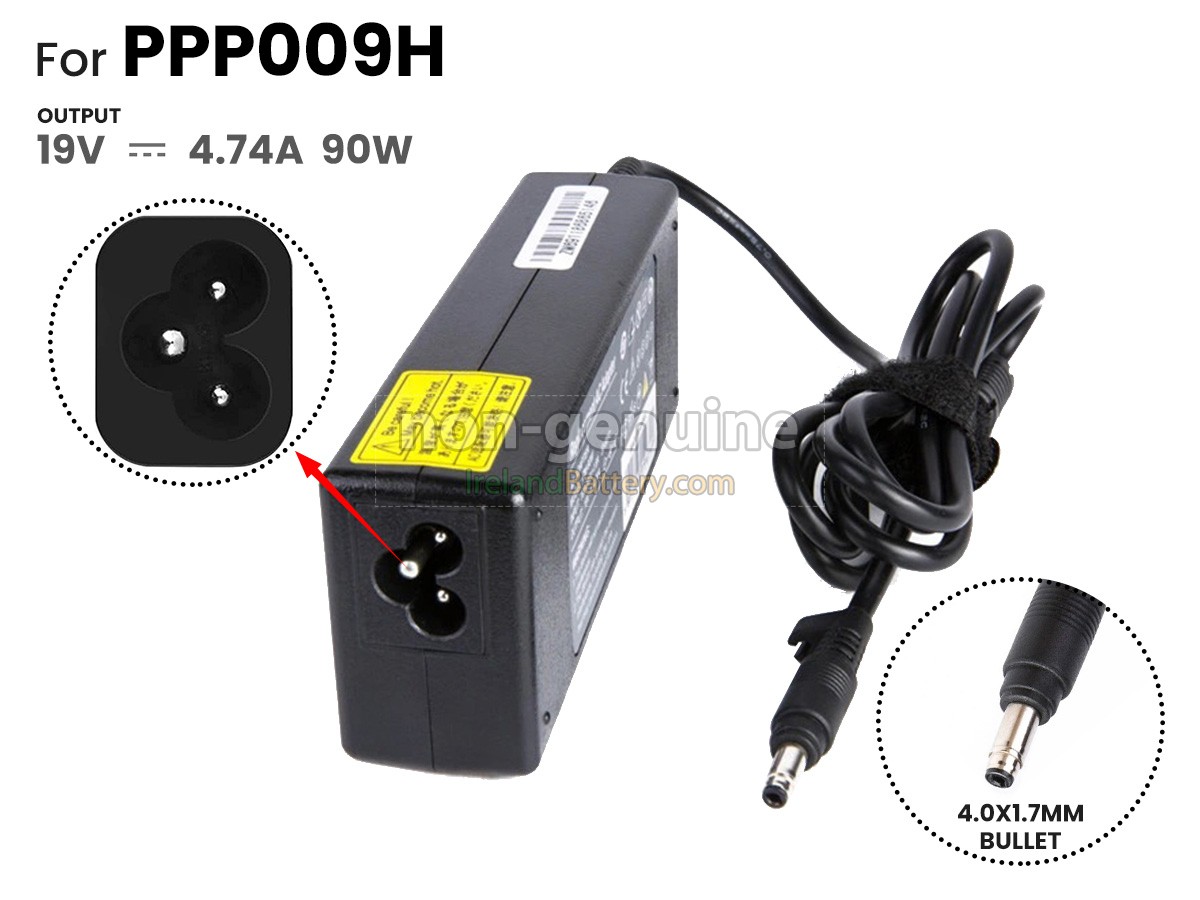 Replacement HP 90W 19V-4.74A 100-240V~1.8A 50/60HZ Adapter