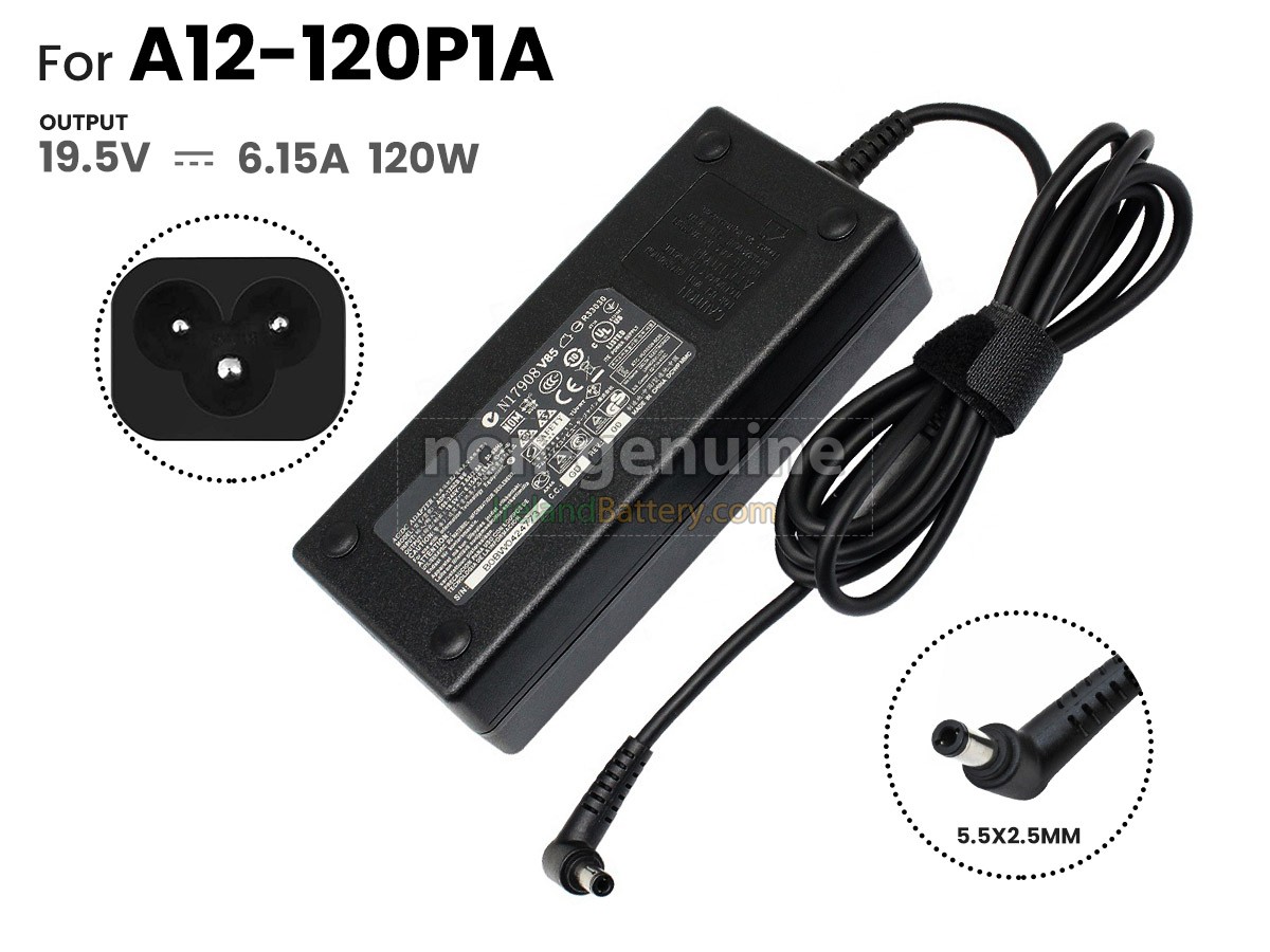 Replacement HP 120W 19.5V-6.15A 100-240V~2.0A 50/60HZ 5.5*2.5MM Adapter