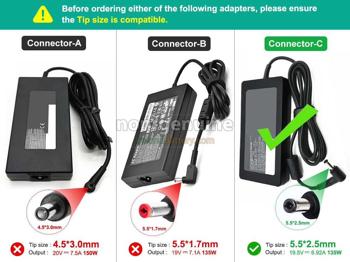 Replacement MSI A18-135P1A Adapter