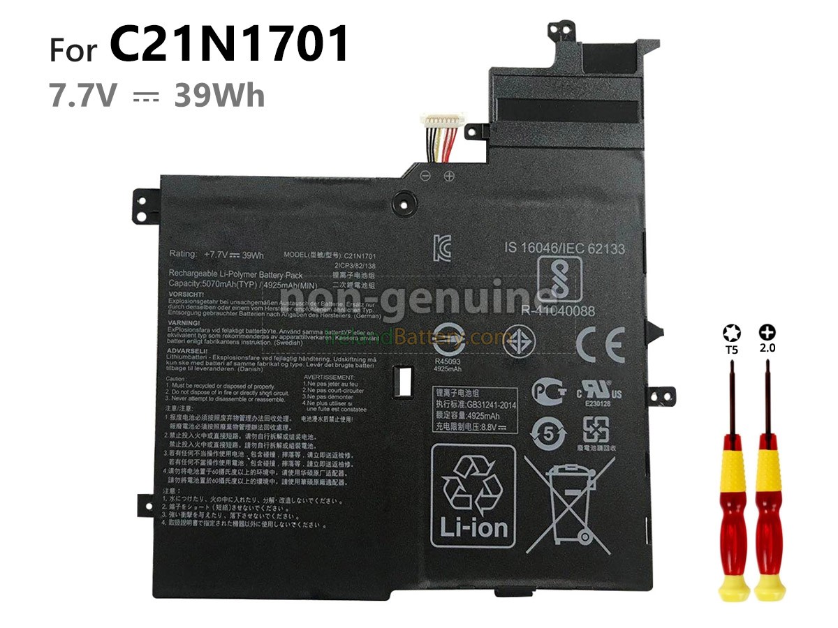replacement Asus C21N1701 battery