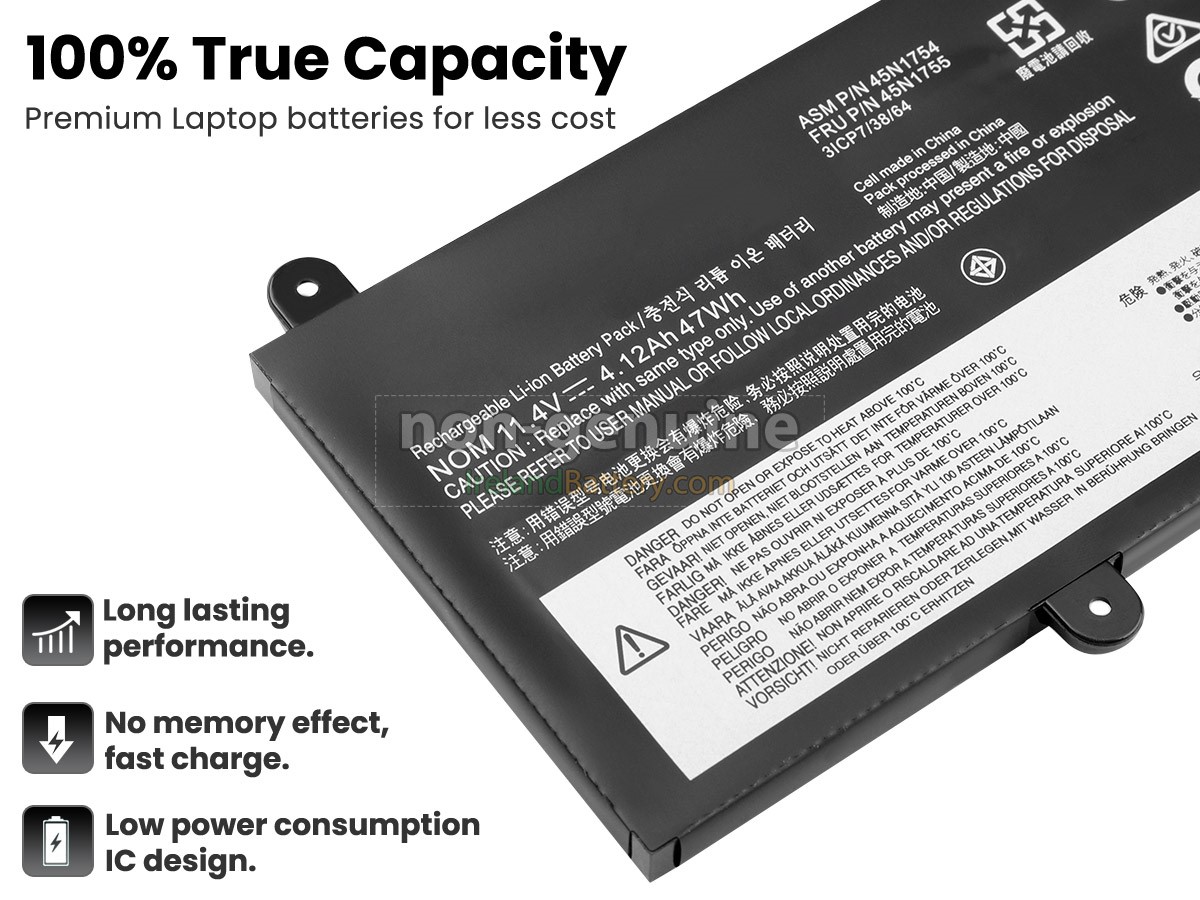 replacement Lenovo 45N1756 battery