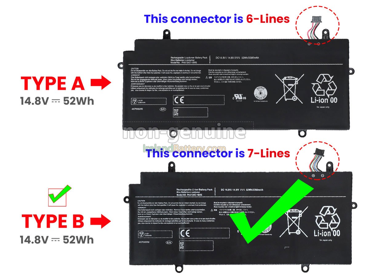 thumbnail image 2 of Replacement Battery For Toshiba Portege Z30 Series – PA5136U-1BRS, 52WH 2 of 3